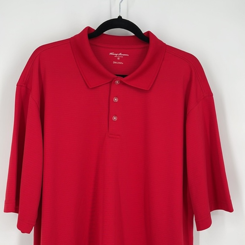 TOMMY ARMOUR POLO GOLF SHIRT‎ Dri-Logic Texture Knit Polyester Red Men's XL